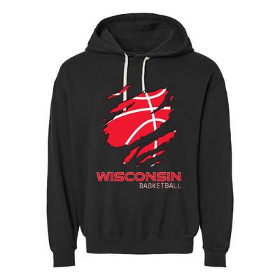 Basketball The Badger State Home Wisconsin Hoops Garment-Dyed Fleece Hoodie