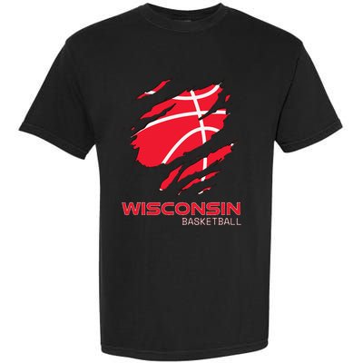 Basketball The Badger State Home Wisconsin Hoops Garment-Dyed Heavyweight T-Shirt