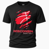 Basketball The Badger State Home Wisconsin Hoops Cooling Performance Crew T-Shirt