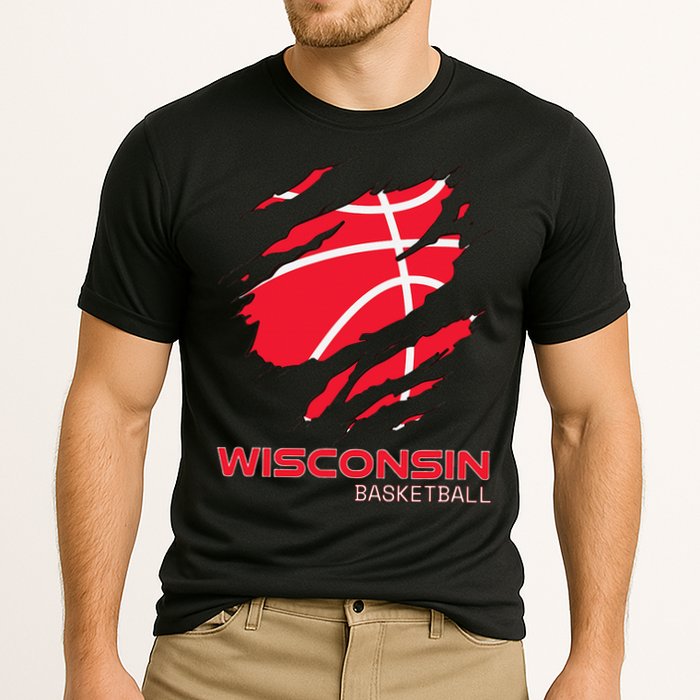 Basketball The Badger State Home Wisconsin Hoops Cooling Performance Crew T-Shirt