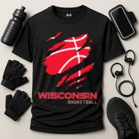 Basketball The Badger State Home Wisconsin Hoops Cooling Performance Crew T-Shirt