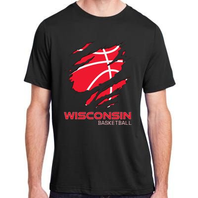 Basketball The Badger State Home Wisconsin Hoops Adult ChromaSoft Performance T-Shirt