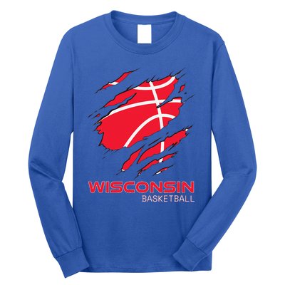 Basketball The Badger State Home Wisconsin Hoops Long Sleeve Shirt