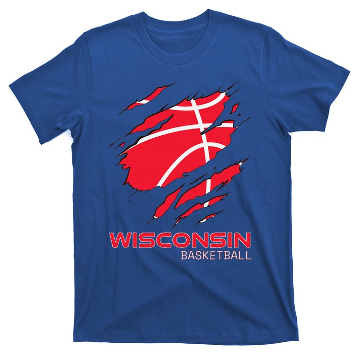 Basketball The Badger State Home Wisconsin Hoops T-Shirt