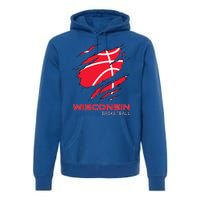 Basketball The Badger State Home Wisconsin Hoops Premium Hoodie