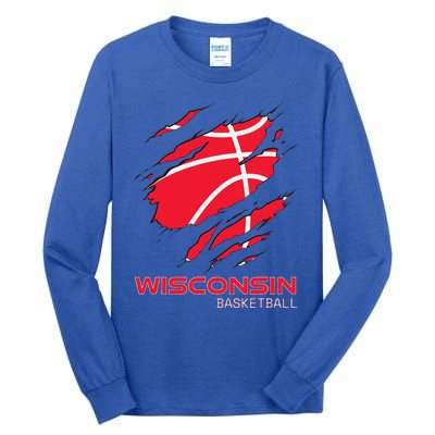 Basketball The Badger State Home Wisconsin Hoops Tall Long Sleeve T-Shirt