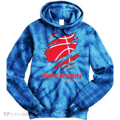 Basketball The Badger State Home Wisconsin Hoops Tie Dye Hoodie