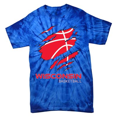 Basketball The Badger State Home Wisconsin Hoops Tie-Dye T-Shirt