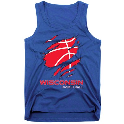 Basketball The Badger State Home Wisconsin Hoops Tank Top