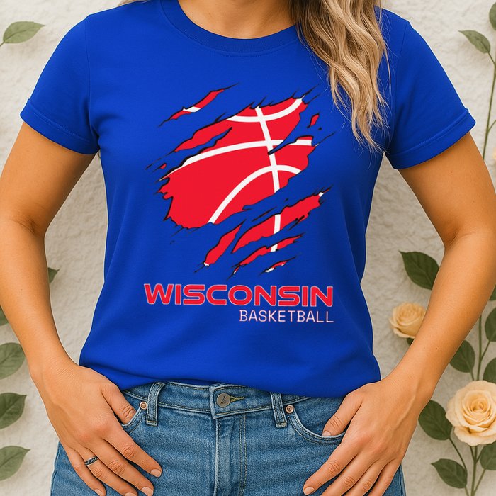 Basketball The Badger State Home Wisconsin Hoops Womens T-Shirt
