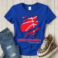 Basketball The Badger State Home Wisconsin Hoops Womens T-Shirt