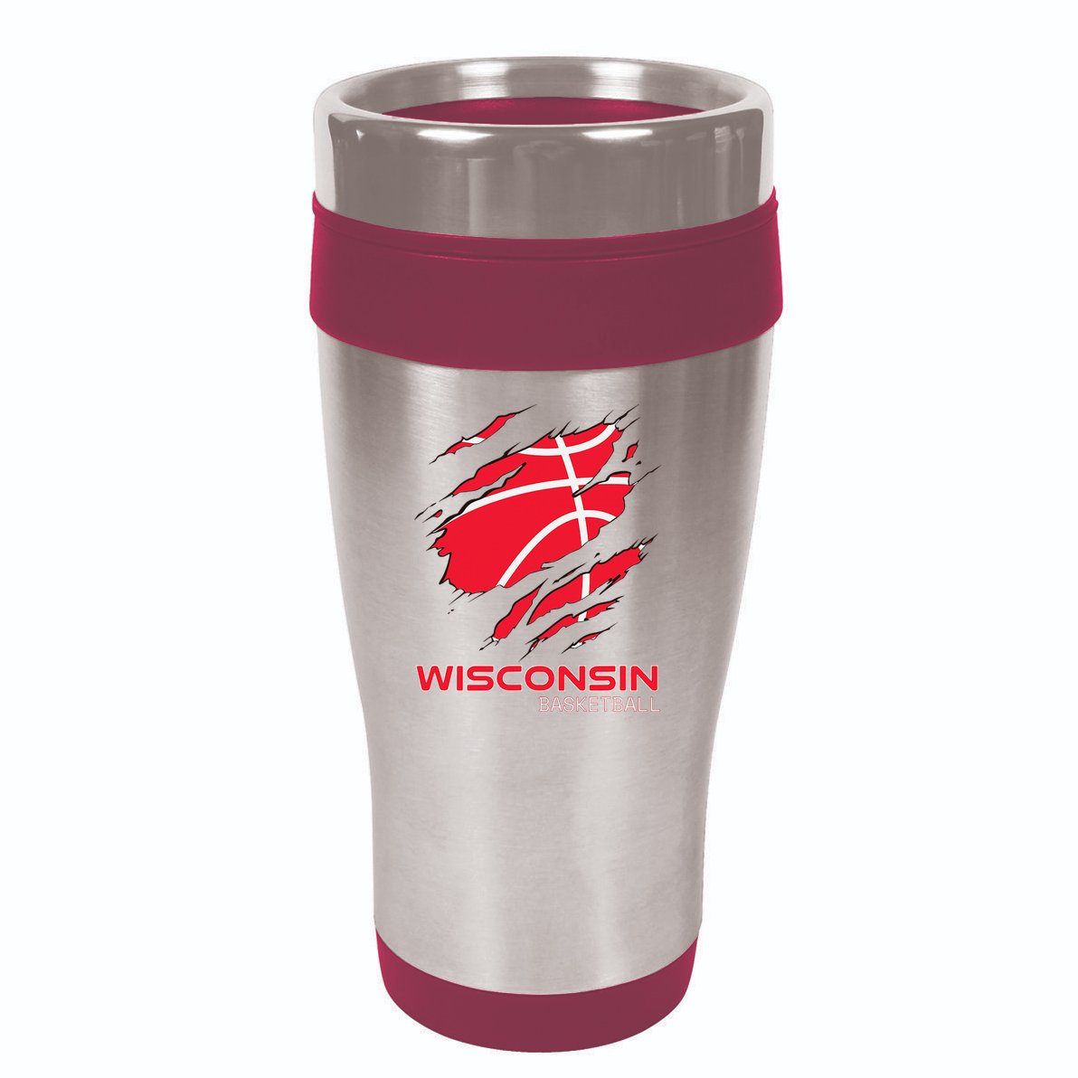 Basketball The Badger State Home Wisconsin Hoops 16oz Travel Tumbler