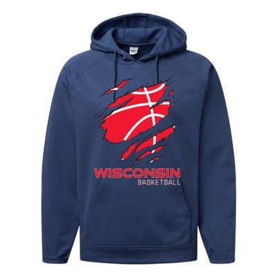 Basketball The Badger State Home Wisconsin Hoops Performance Fleece Hoodie