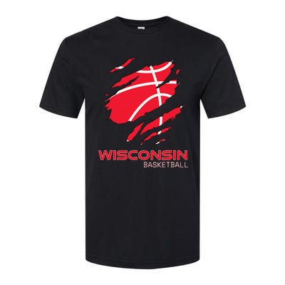 Basketball The Badger State Home Wisconsin Hoops Softstyle CVC T-Shirt