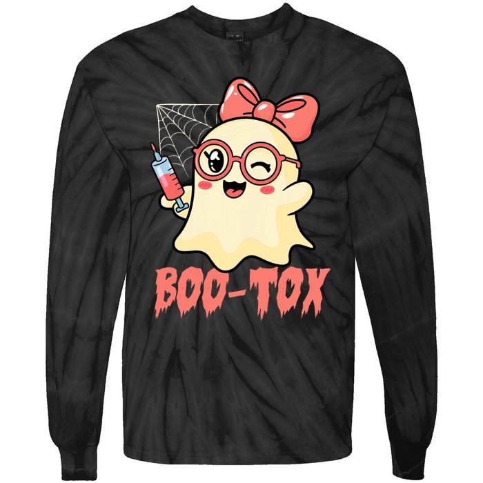 Boo Tox Boo Tox Halloween Nurse Injector Filler Botox Tie-Dye Long Sleeve Shirt