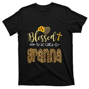 Blessed To Be Called Granna Leopard Sunflowers T-Shirt