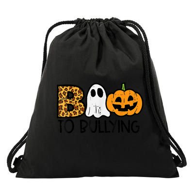 Boo To Bullying Ghost Pumpkin Orange Anti Bully Unity Day Drawstring Bag