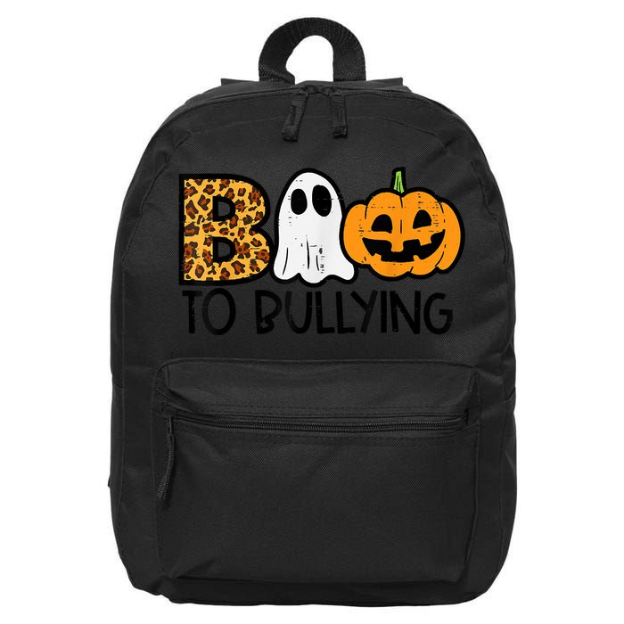 Boo To Bullying Ghost Pumpkin Orange Anti Bully Unity Day 16 in Basic Backpack