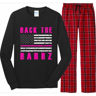 Back The Barbz Flag Love Barbs breast cancer  Long Sleeve Pajama Set