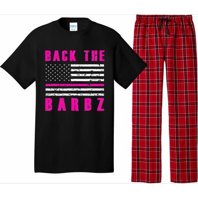 Back The Barbz Flag Love Barbs breast cancer  Pajama Set