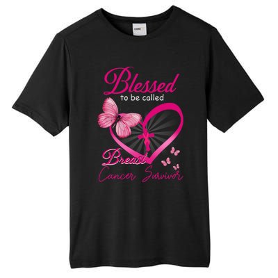 Blessed To Be Called Breast Cancer Survivor Pink Butterfly Tall Fusion ChromaSoft Performance T-Shirt