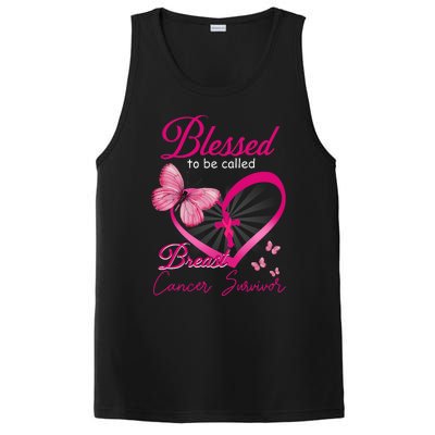 Blessed To Be Called Breast Cancer Survivor Pink Butterfly PosiCharge Competitor Tank