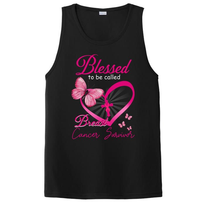 Blessed To Be Called Breast Cancer Survivor Pink Butterfly PosiCharge Competitor Tank