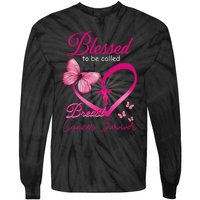 Blessed To Be Called Breast Cancer Survivor Pink Butterfly Tie-Dye Long Sleeve Shirt