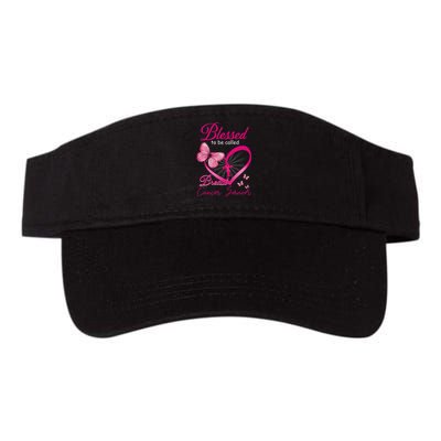 Blessed To Be Called Breast Cancer Survivor Pink Butterfly Valucap Bio-Washed Visor