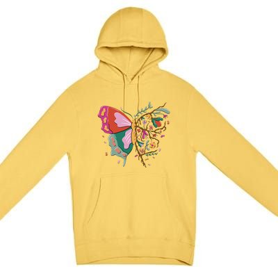 Butterfly Tree Branch Premium Pullover Hoodie