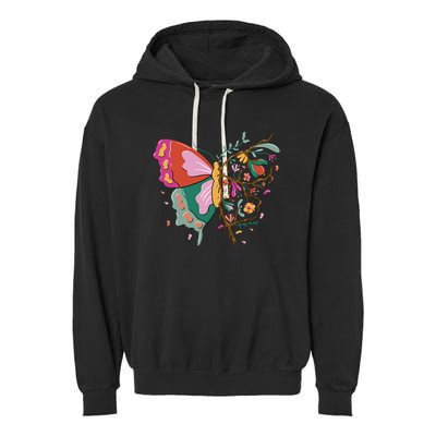 Butterfly Tree Branch Garment-Dyed Fleece Hoodie