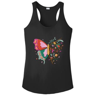 Butterfly Tree Branch Ladies PosiCharge Competitor Racerback Tank