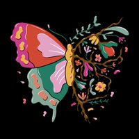 Butterfly Tree Branch Youth Performance Sprint T-Shirt