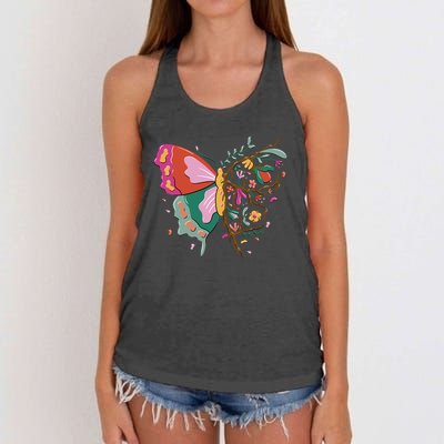 Butterfly Tree Branch Women's Knotted Racerback Tank
