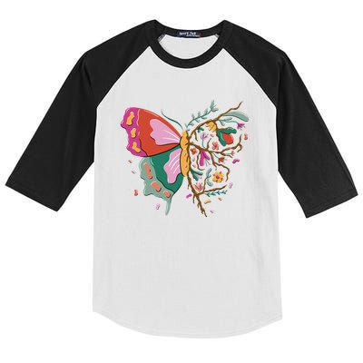 Butterfly Tree Branch Kids Colorblock Raglan Jersey