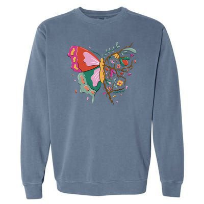 Butterfly Tree Branch Garment-Dyed Sweatshirt