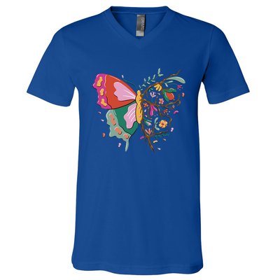 Butterfly Tree Branch V-Neck T-Shirt