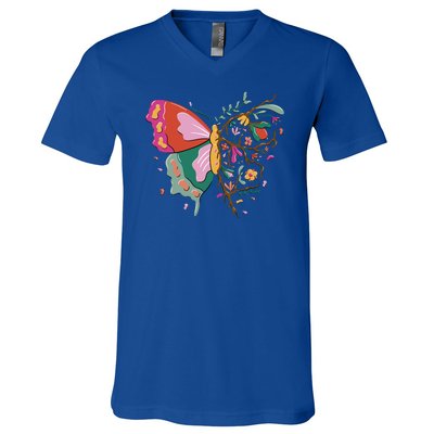 Butterfly Tree Branch V-Neck T-Shirt