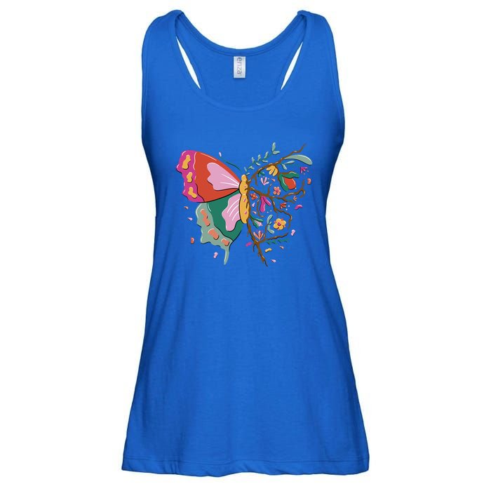 Butterfly Tree Branch Ladies Essential Flowy Tank