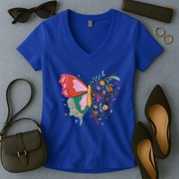 Butterfly Tree Branch Women's V-Neck T-Shirt