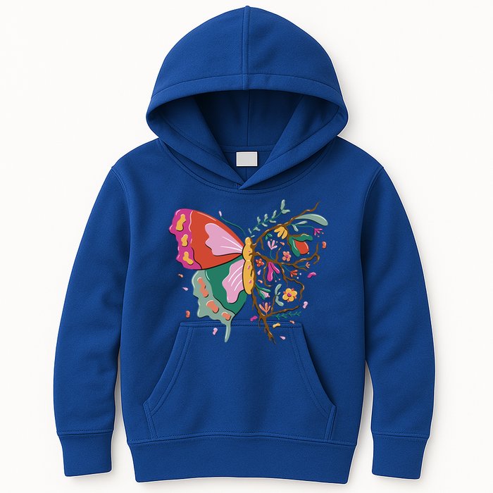 Butterfly Tree Branch Kids Hoodie