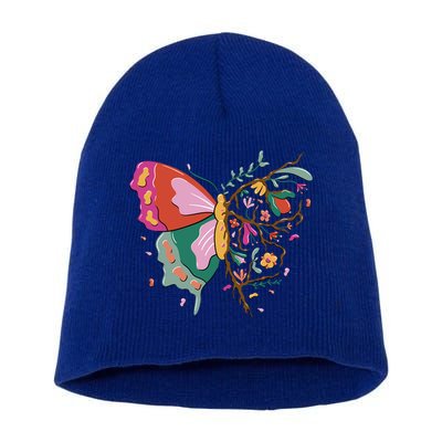 Butterfly Tree Branch Short Acrylic Beanie