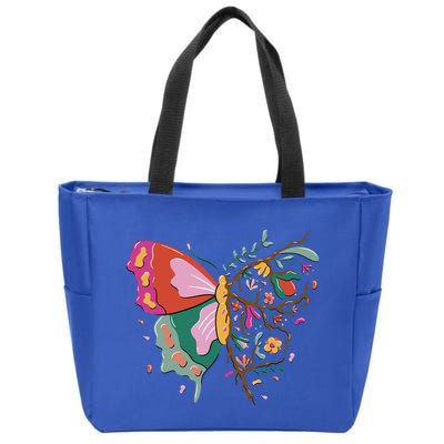 Butterfly Tree Branch Zip Tote Bag