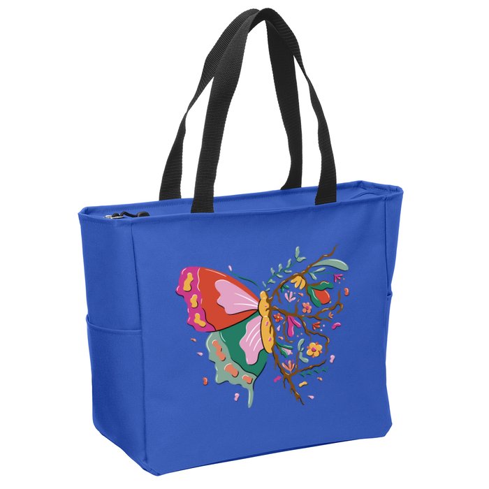 Butterfly Tree Branch Zip Tote Bag
