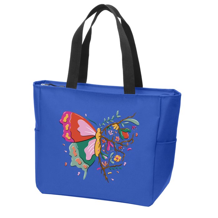 Butterfly Tree Branch Zip Tote Bag