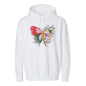 Butterfly Tree Branch Garment-Dyed Fleece Hoodie