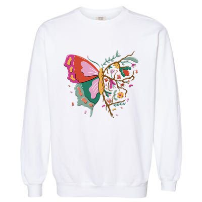 Butterfly Tree Branch Garment-Dyed Sweatshirt