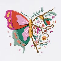 Butterfly Tree Branch Garment-Dyed Sweatshirt