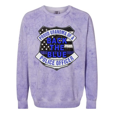 Back The Blue Thin Blue Line Proud Grandma Police Officer Cute Gift Colorblast Crewneck Sweatshirt