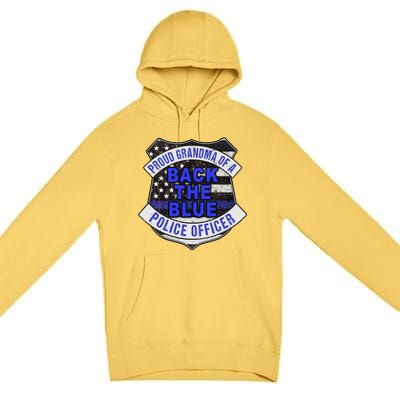 Back The Blue Thin Blue Line Proud Grandma Police Officer Cute Gift Premium Pullover Hoodie